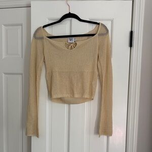 Princess Polly Cream Knit Crop Top